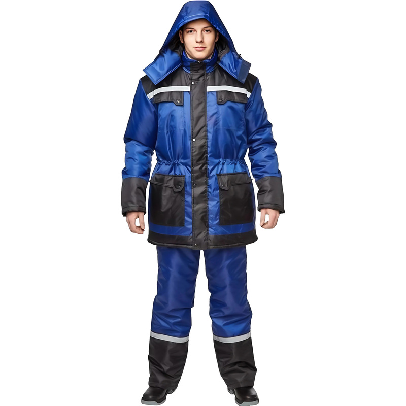 Изображение товара Костюм рабочий зимний мужской з27-КПК с СОП васильковый/чёрный (размер 128-132 (64-66), рост 170-176)