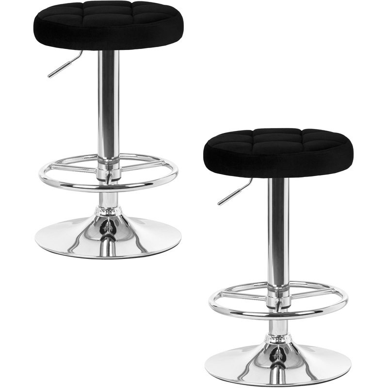 Изображение товара Барный стул LM-5008-N черный велюр с хромированным основанием комплект 2 шт