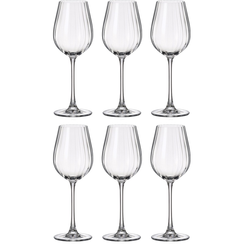 Изображение товара Набол бокалов для белого вина Crystal Bohemia Columba Optic 400 мл (6 штук в упаковке)