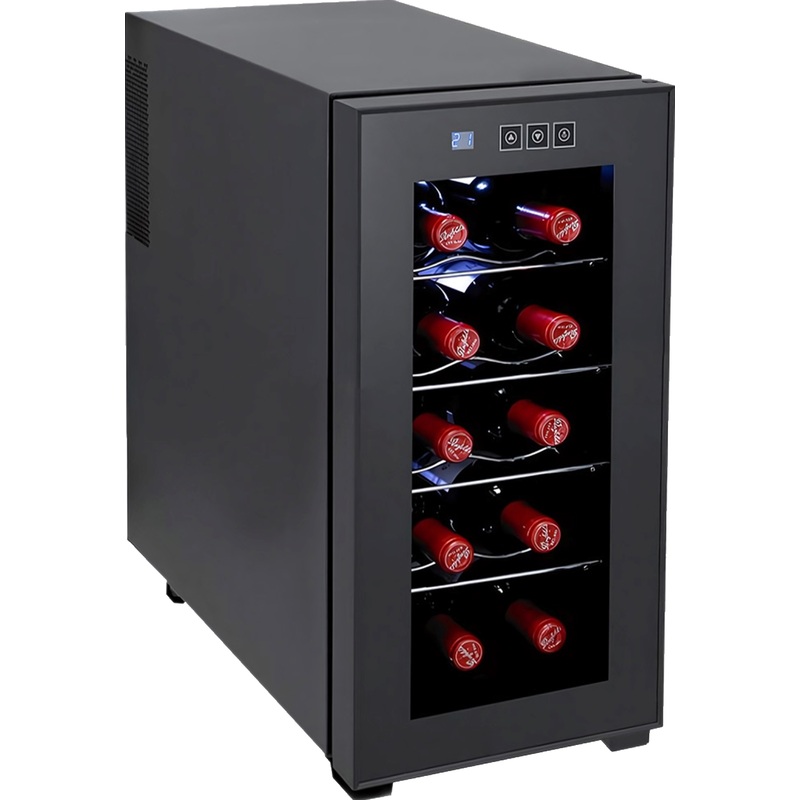 Изображение товара Винный шкаф Viatto MK-WC10 чёрный (26 литров, 1 камера, с дисплеем)