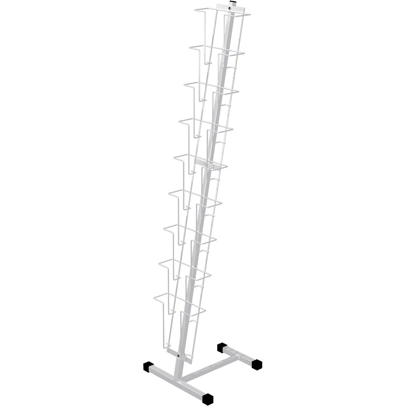 Изображение товара Стойка напольная разборная на 9 лотков А4 белая для печатной продукции