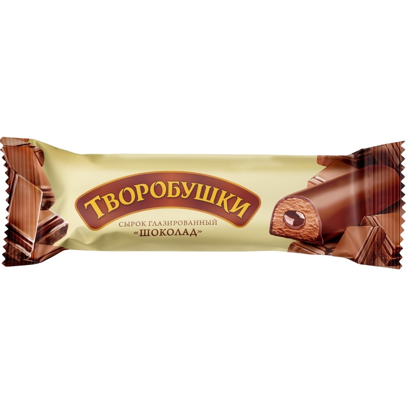 Изображение товара Сырок творожный глазированный Творобушки с какао и шоколадом 20% 40 г
