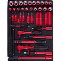 Набор головок шестигранных King Tony 5-19 мм 1/4", 3/8" 38 предметов  (9-55VE01MRV)