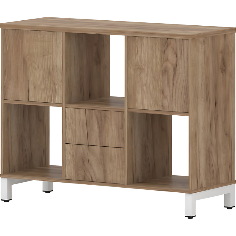 Изображение товара Стеллаж для документов Style Project SN.NS-231 дуб табак/белый 1121x400x881 мм Изображение товара Стеллаж для документов Style Project SN.NS-231 дуб табак/белый 1121x400x881 мм
