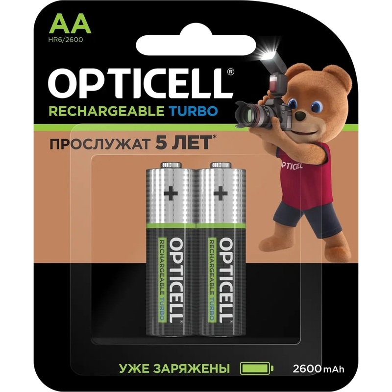 Изображение товара Аккумулятор AA 2600 мАч Opticell Turbo 2 штуки в упаковке Ni-Mh