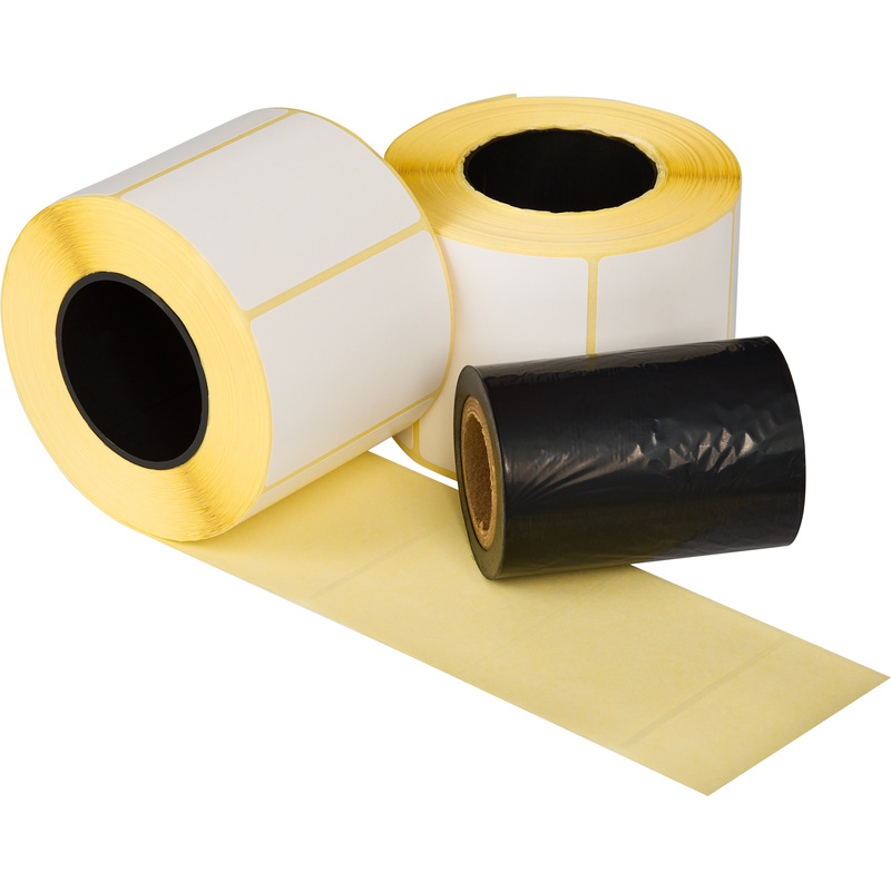 Изображение товара Набор термотрансферных этикеток 58х40 мм и Wax риббона 60 мм x 100 м