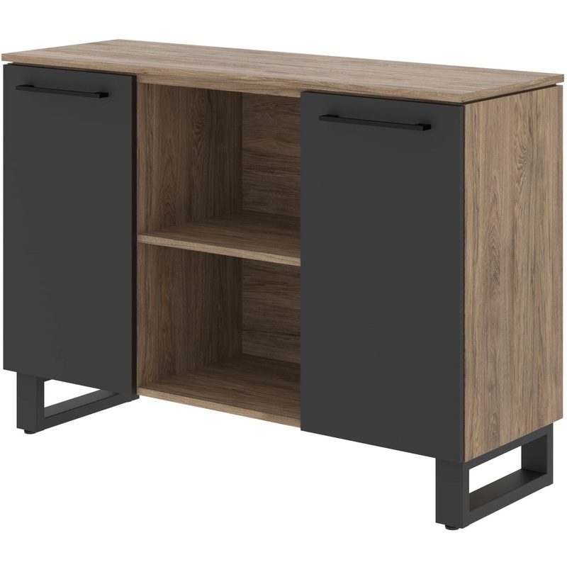 Изображение товара Греденция Enio EGR 1395 с кромкой ПВХ цвет кария пальмира и антрацит 1350х452х956 мм