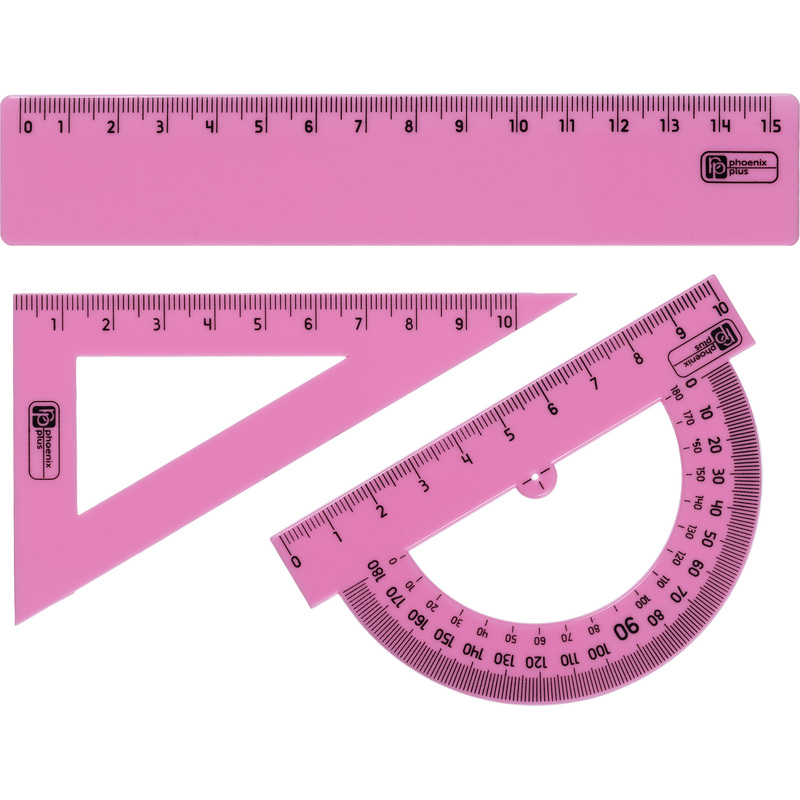 Изображение товара Набор чертежных инструментов Феникс+ Патель розовый гибкий для точных измерений