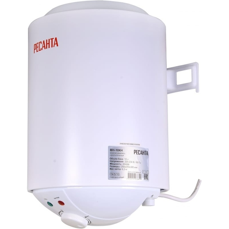 Изображение товара Водонагреватель накопительный электрический Ресанта ВН-10КН 10 л механика Китай