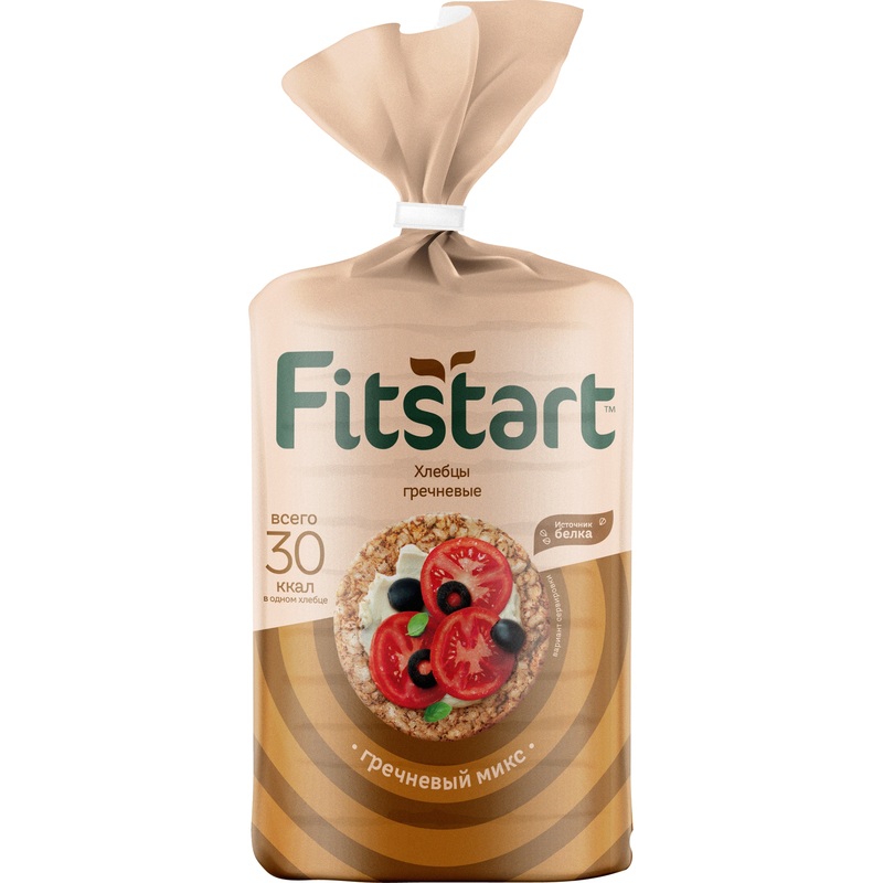 Изображение товара Хлебцы цельнозерновые Fitstart Гречневый микс 90 г Изображение товара Хлебцы цельнозерновые Fitstart Гречневый микс 90 г