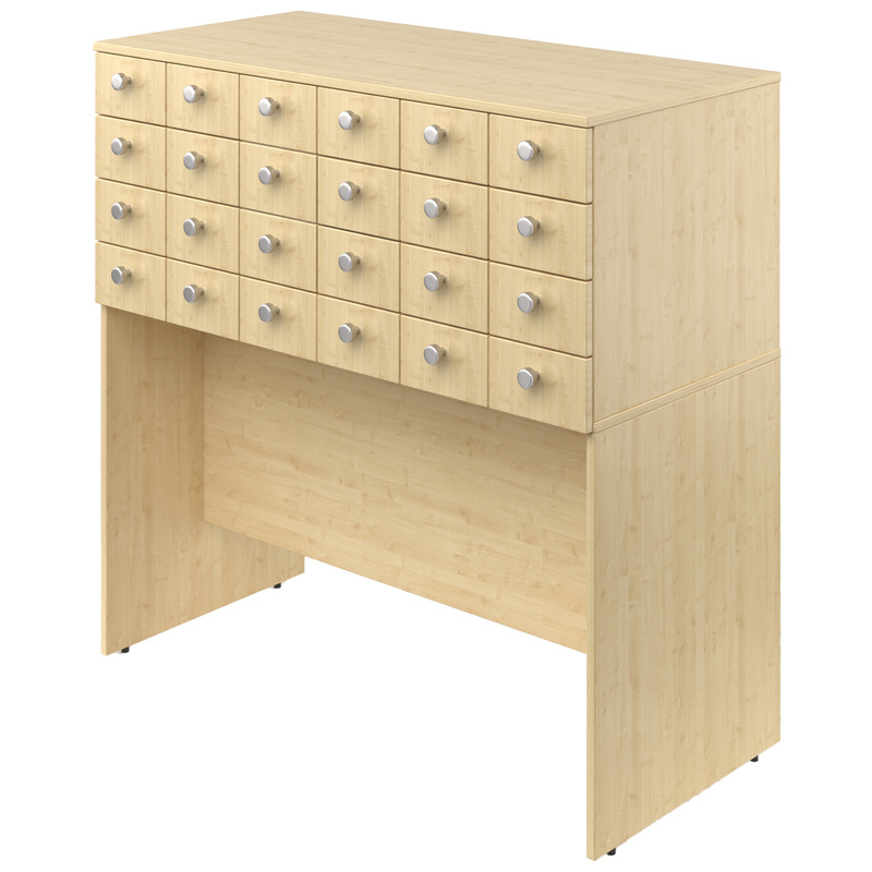 Изображение товара Картотека из ЛДСП цвета клен 1050х480х1150 мм с 24 ящиками для хранения документов