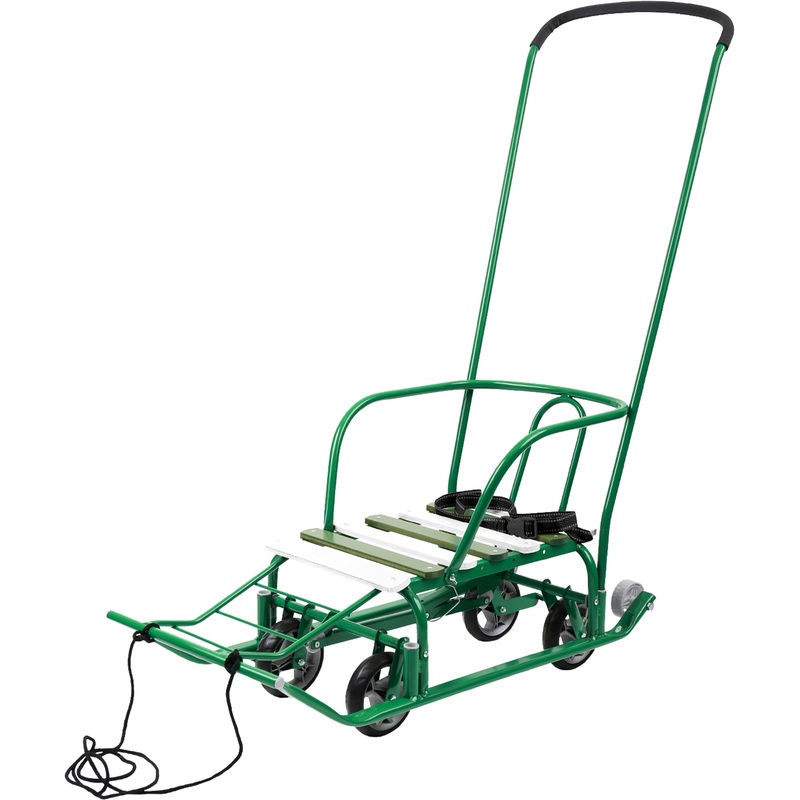 Изображение товара Санки детские с колёсами и ручкой Nika Тимка 5 Универсал + зелёные (TSRD00147269)