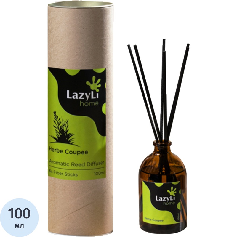 Изображение товара Аромадиффузор LazyLi Herbe Coupee 100 мл с деревянными палочками