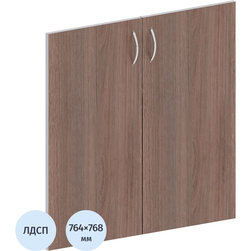 Изображение товара Двери низкие Комус Мебель Easy to lead из ЛДСП 768x764 мм, дуб темный/серый