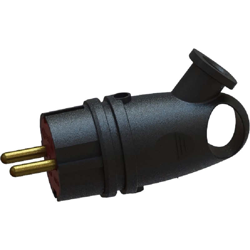 Изображение товара Вилка электрическая штепсельная Свет В16-002 с заземлением угловая 16А IP44 черная