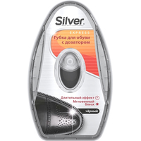 Губка-блеск для обуви с дозатором Silver черная для гладкой кожи   (PS2007-01)