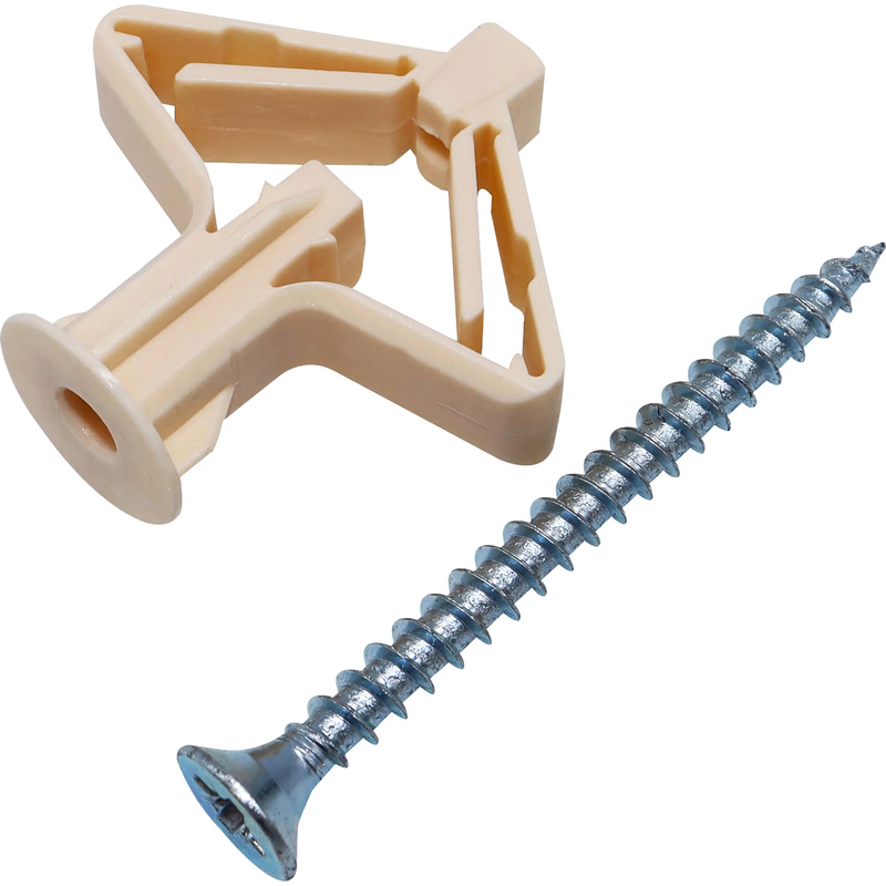 Изображение товара Дюбель-бабочка Партнер 10x50 мм с шурупом для гипсокартона и кирпича