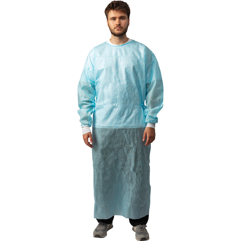 Изображение товара Одноразовый хирургический халат каптель стандарт+ 50-52 голубой стерильный для операций