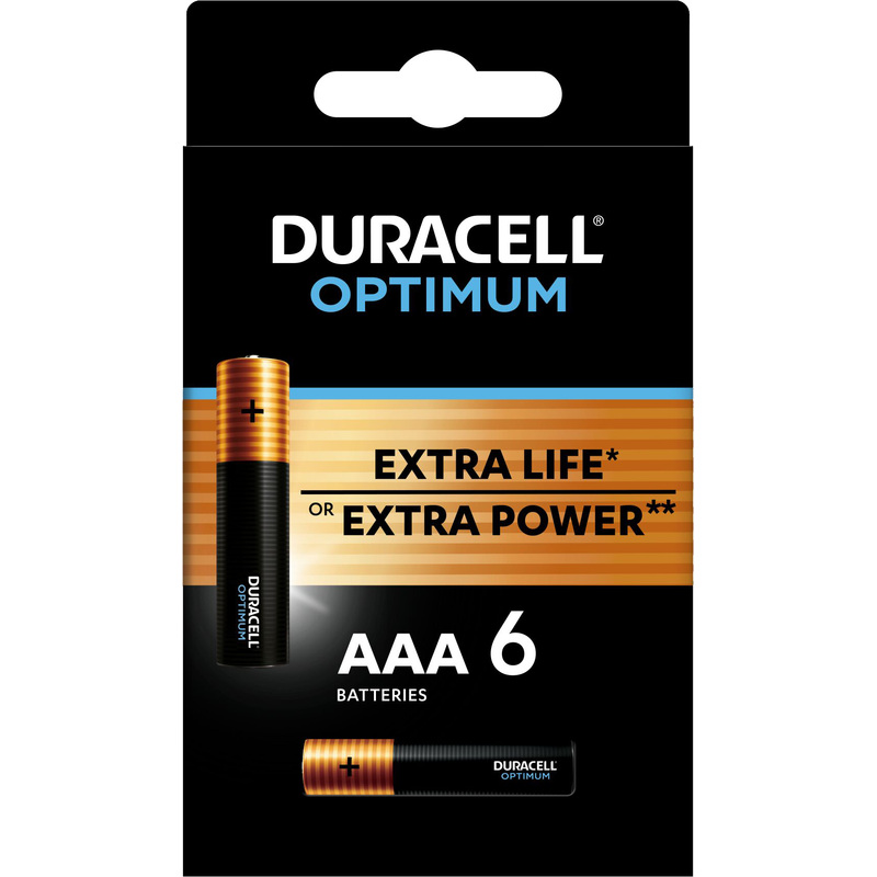 Изображение товара Батарейка AAA мизинчиковая Duracell Optimum (6 штук в упаковке)
