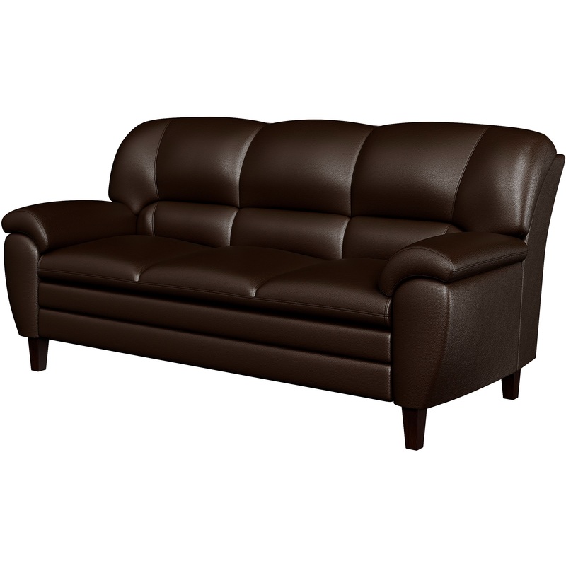 Изображение товара Диван трехместный Bayu темно-коричневый искусственная кожа 200x92 см