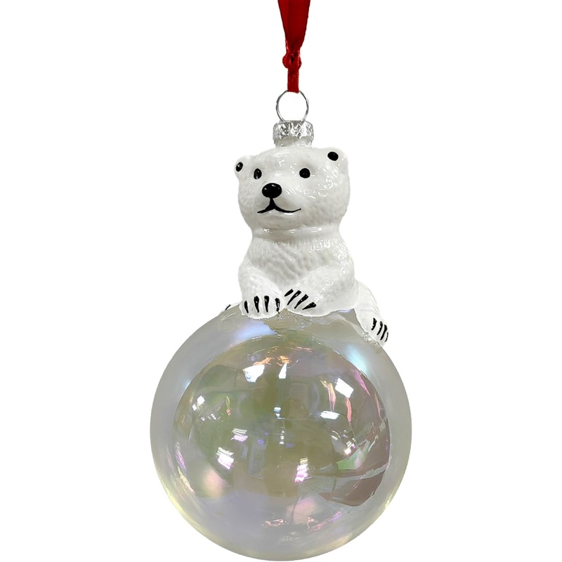 Изображение товара Ёлочная игрушка Magic Time стекло серебристая/белая 14.5 см