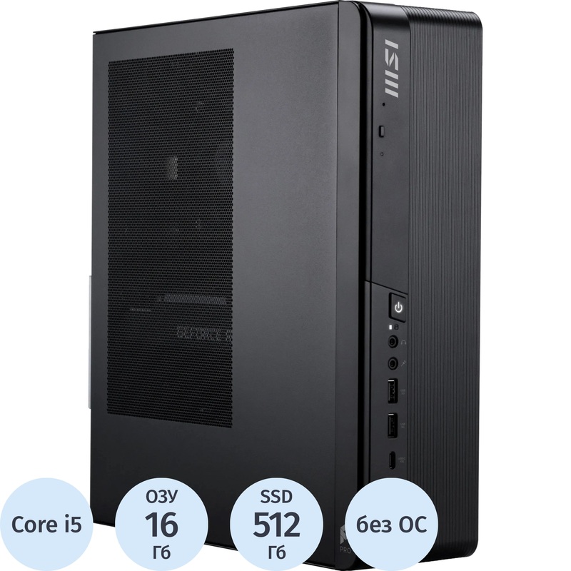 Изображение товара Мини ПК MSI Pro DP80 A14G-035XRU Core i5 14400/DDR5 16 ГБ/SSD 512 ГБ/без ОС (9S6-B20821-082)