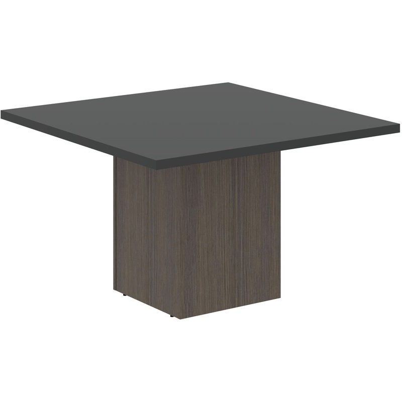 Изображение товара Офисный стол руководителя VCCT 1212.1 из МДФ и ЛДСП, 1200х750х1200 мм, Яшма чёрный и дуб сильвер