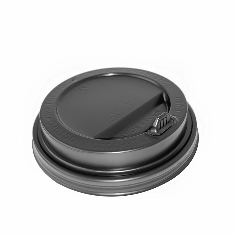 Изображение товара Крышка для стакана 80 мм черная 2000 штук в упаковке Каштан