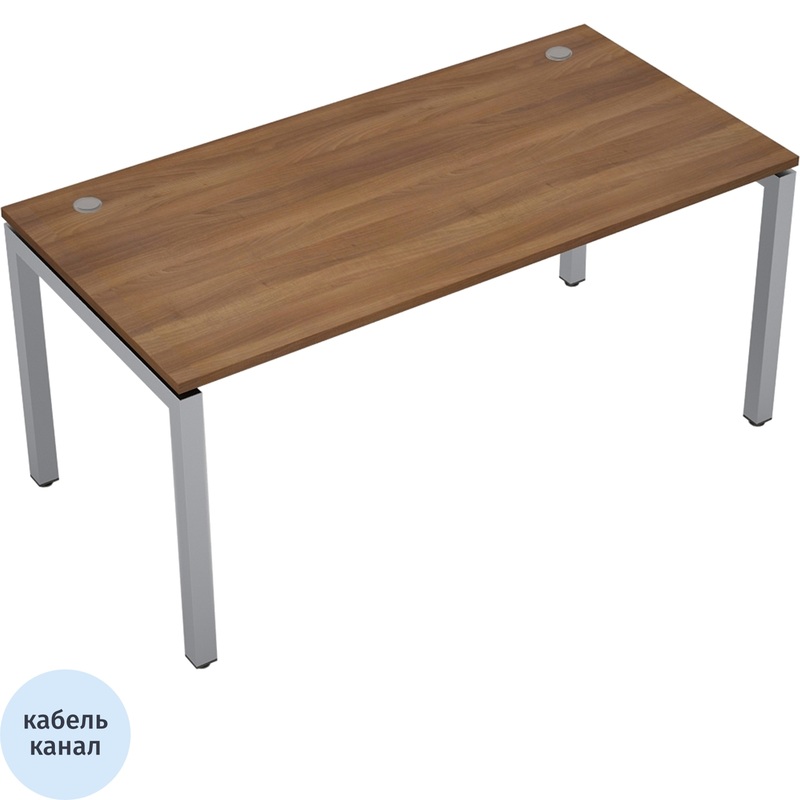 Изображение товара Стол прямой Avance 6М.584 шамони тёмный алюминий 1600х800х750 мм стильный офисный