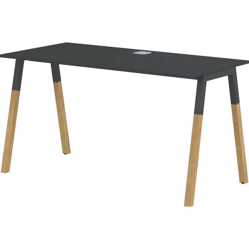 Изображение товара Стол руководителя письменный Forta из ЛДСП с регулируемыми опорами и кабель-каналом