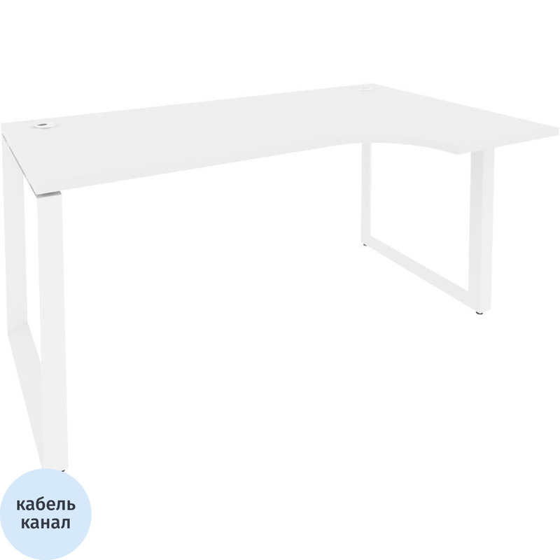 Изображение товара Эргономичный правый офисный стол ONIX-О белый бриллиант 1580х980х750 мм