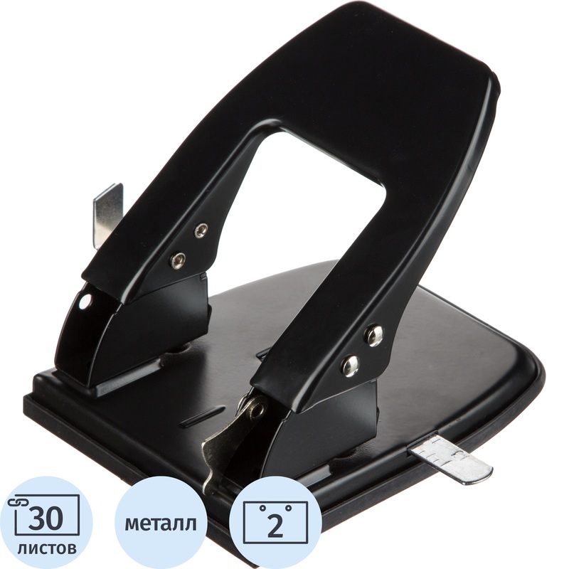 Изображение товара Дырокол Attache Economy до 30 листов черный с линейкой офисный настольный