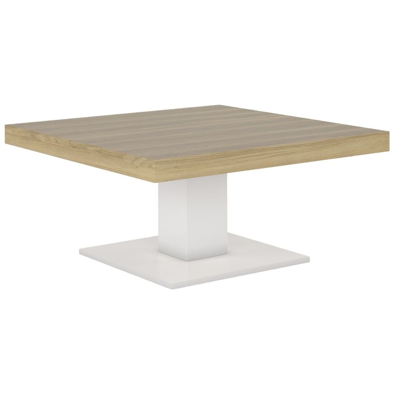 Изображение товара Стол журнальный KYU 8080 (дуб честерфилд/белый глянец, 800х800х470 мм)