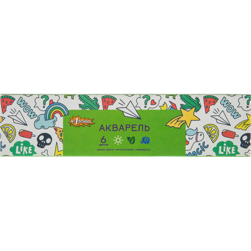 Изображение товара Краски акварельные медовые №1 School Отличник 6 цветов 40 г