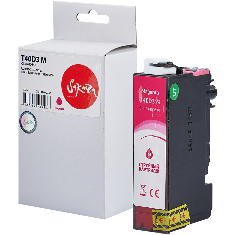 Изображение товара Картридж струйный Sakura T40D3 пурпурный для Epson