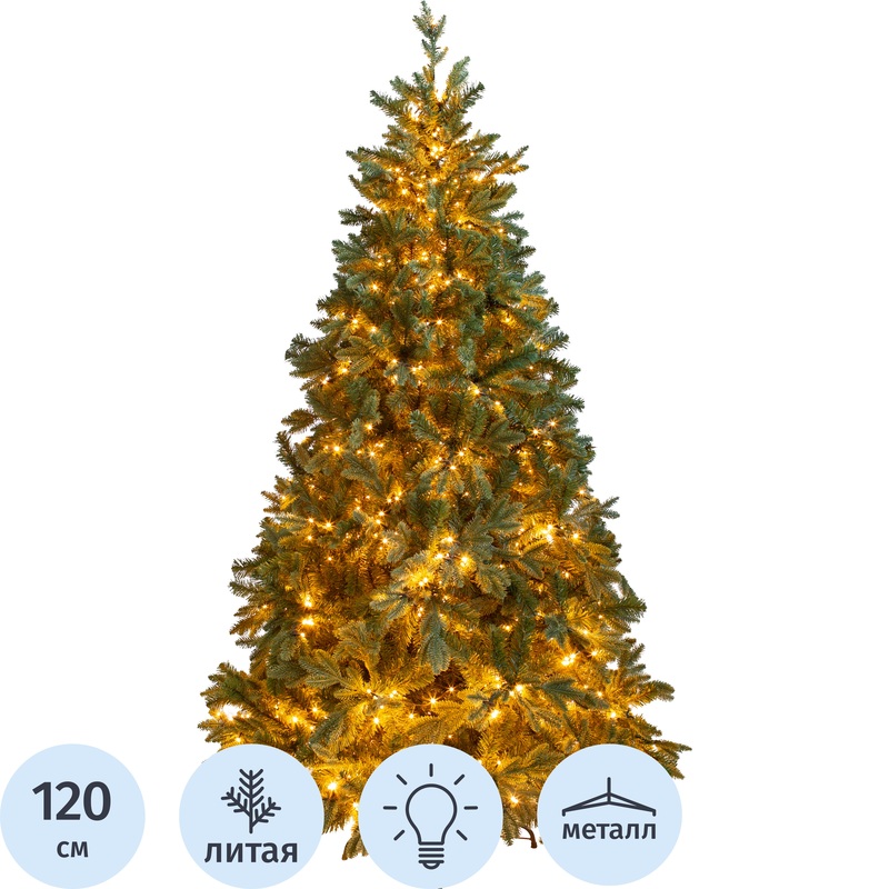 Изображение товара Ёлка искусственная новогодняя Green Trees Барокко Премиум напольная с подсветкой 1.2 м