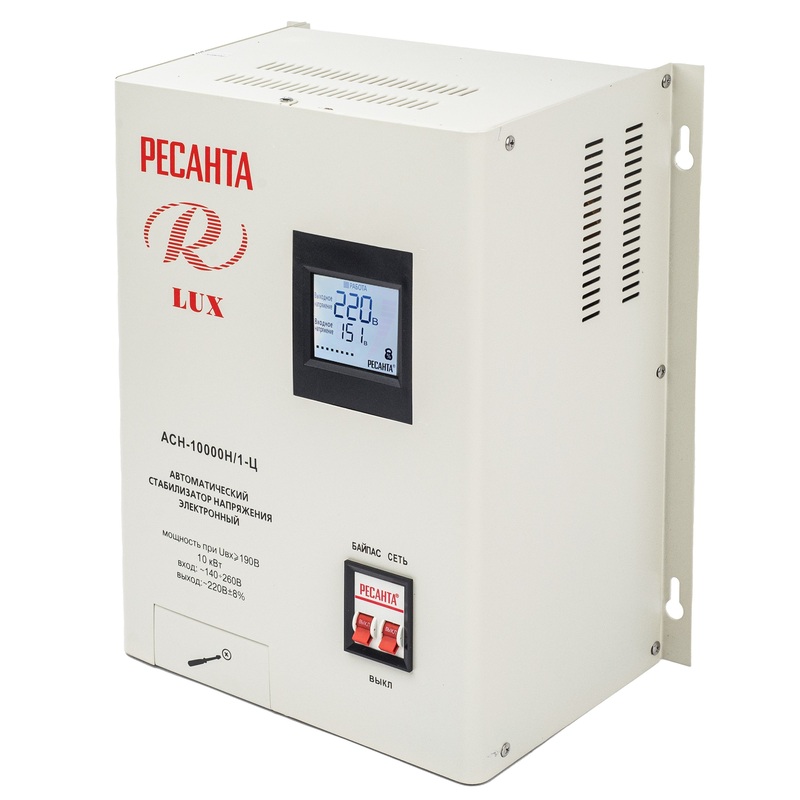 Изображение товара Стабилизатор напряжения Ресанта АСН-10000Н 1-Ц для дома и офиса