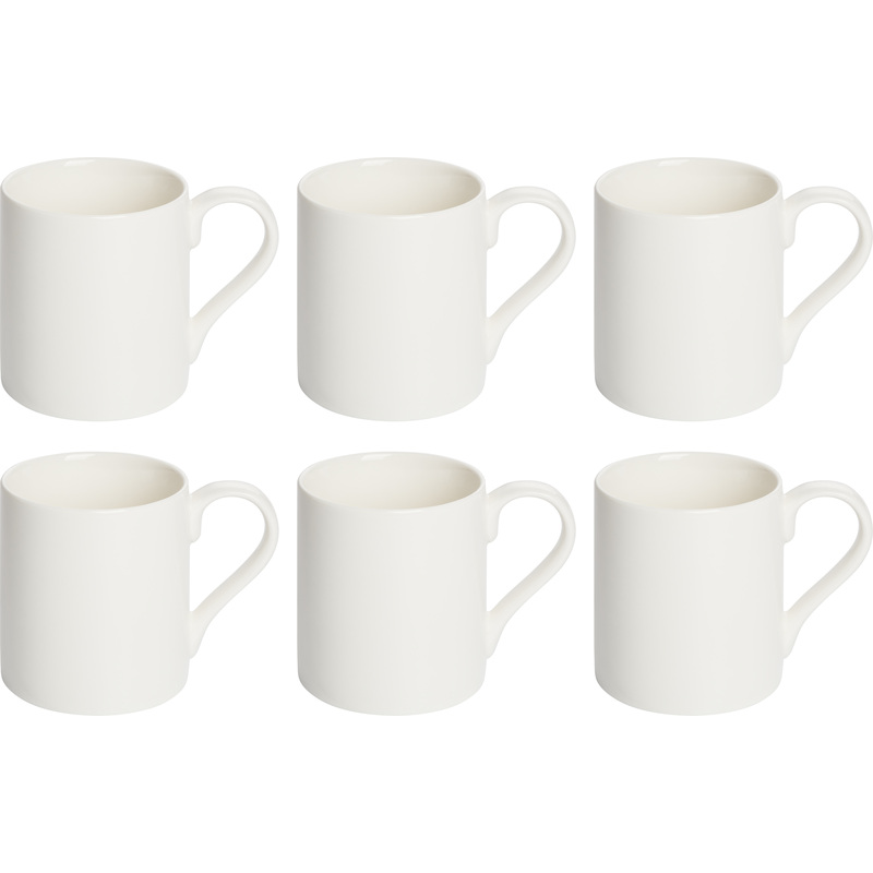 Изображение товара Кружка Kaylas фарфоровая 280 мл с ручкой, 6 штук в упаковке