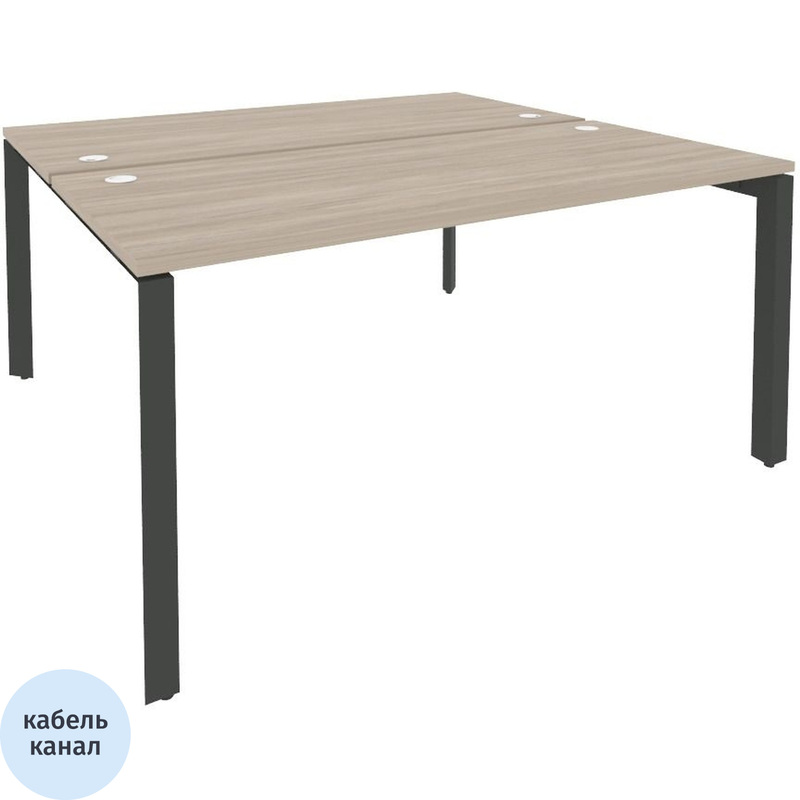 Изображение товара Рабочая станция на 2 рабочих места ONIX-П O.MP-D.RS-2.4.7 дуб антрацит 1580х1475х750 мм