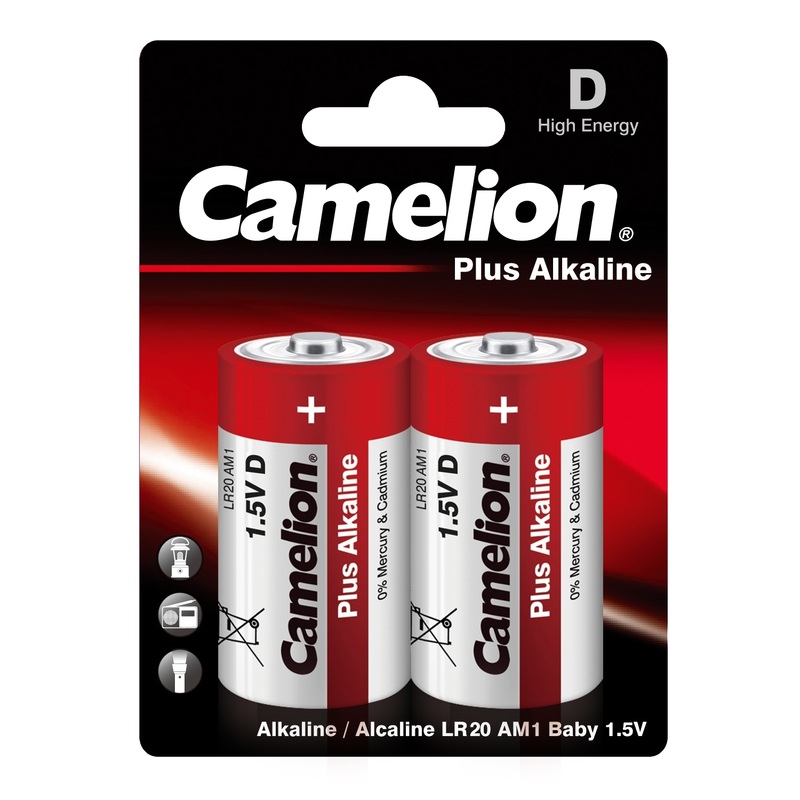 Изображение товара Батарейка D (LR20) Camelion Plus (2 штуки в упаковке)