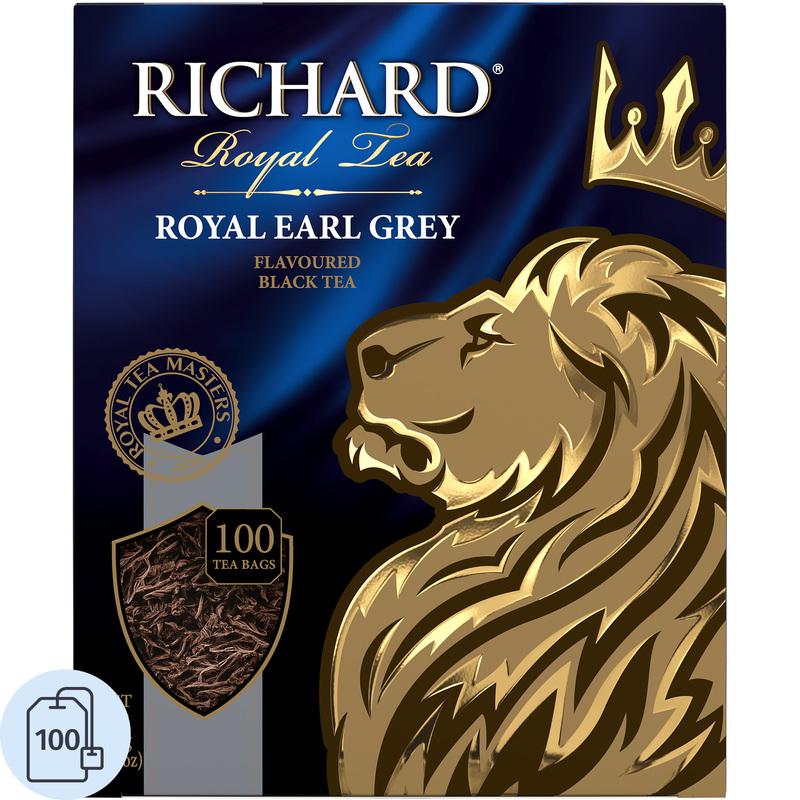 Изображение товара Черный чай Richard Royal Earl Grey 100 пакетиков с бергамотом