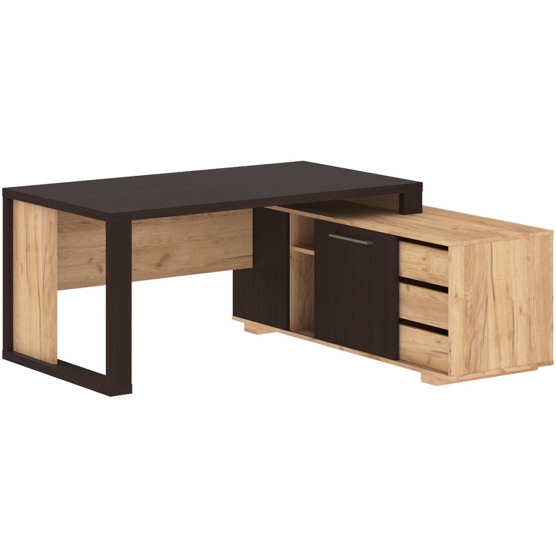 Изображение товара Угловой офисный стол руководителя Alto ACT 1716.A R с тумбой правый венге магия дуб бофорд