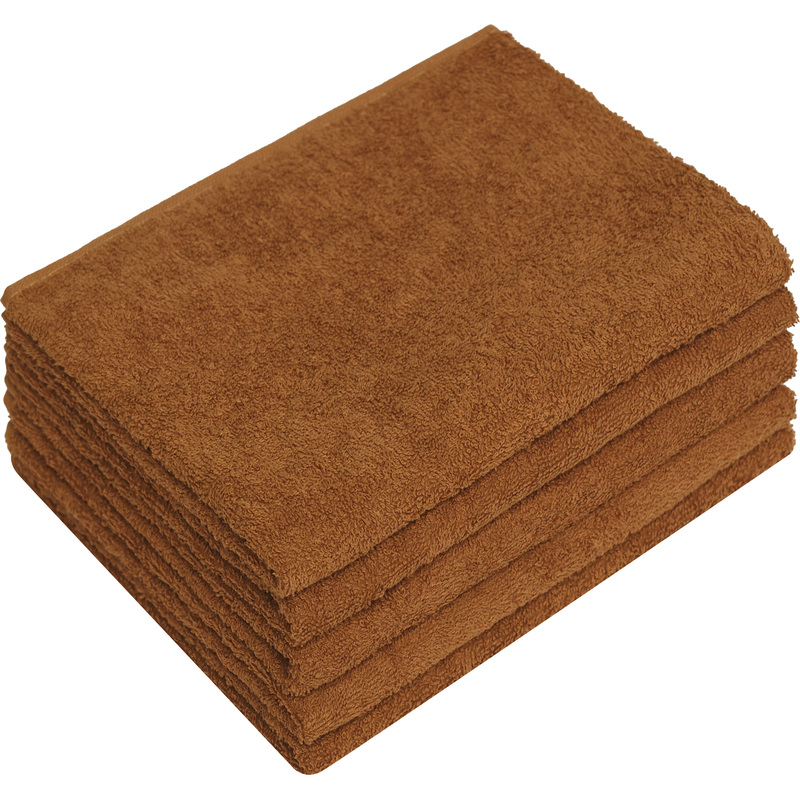 Изображение товара Набор махровых полотенец 5 штук 40x70 см бежевые из 100% хлопка