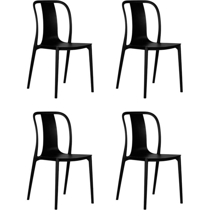 Изображение товара Стул обеденный DOBRIN ADAM чёрный (полипропилен, 4 штуки в упаковке)