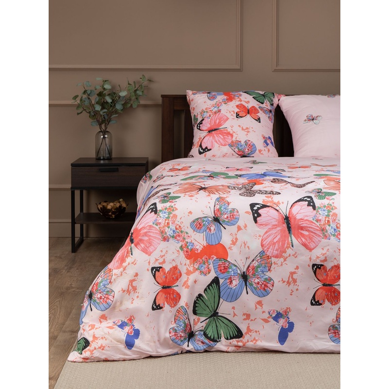 Изображение товара Постельное белье Amore Mio Butterflies 93792 1.5-спальное микрофибра розовое