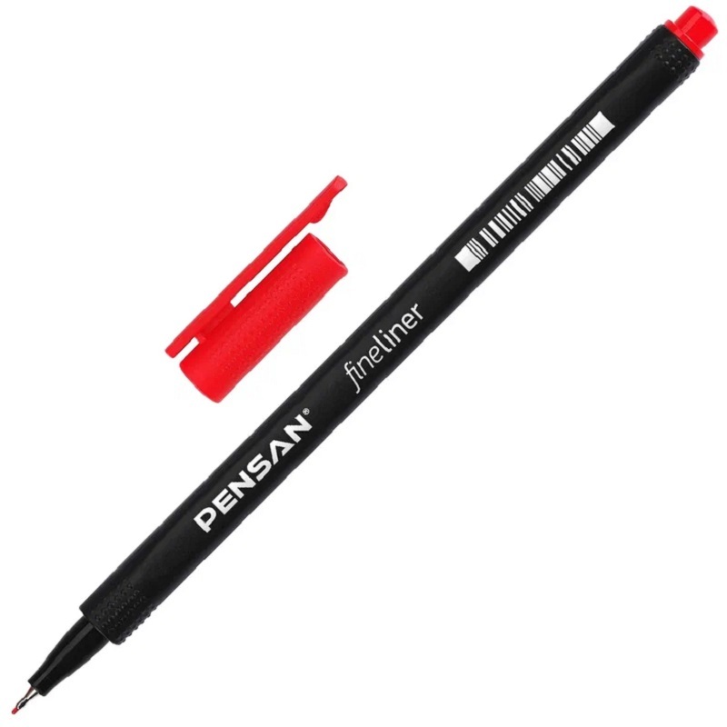 Изображение товара Ручка Pensan Fineliner Pen красный 0.4 мм для точного письма и рисования