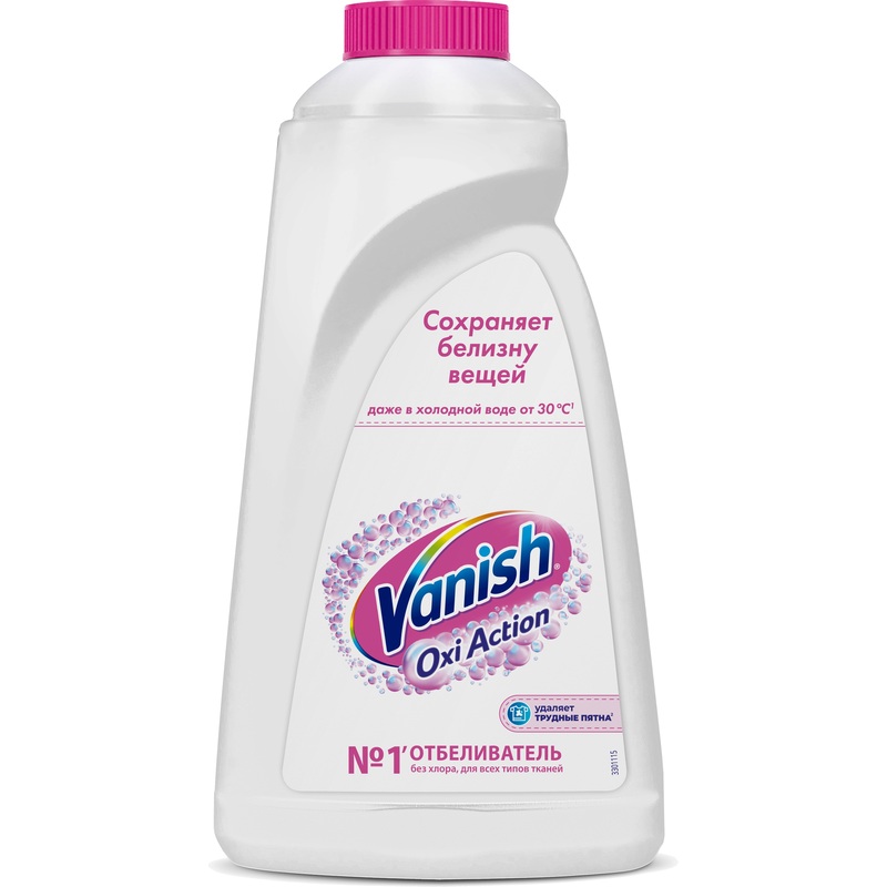 Изображение товара Отбеливатель кислородный Vanish Oxi Action Кристальная белизна для белого белья/для деликатных тканей гель 1 л