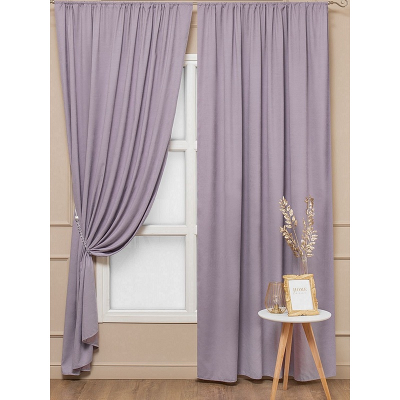 Изображение товара Комплект штор Amore Mio Однотонная замша 3872-050 - сиреневый