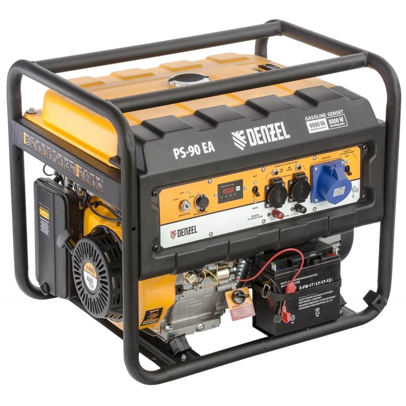 Изображение товара Бензиновый генератор Denzel PS-90EA мощностью 8 кВт для профессионального использования