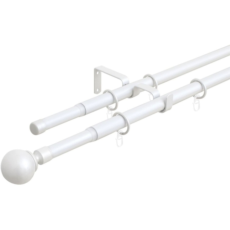 Изображение товара Двухрядный телескопический карниз 15.101 белый 160-300 см сварой и качественный дизайн